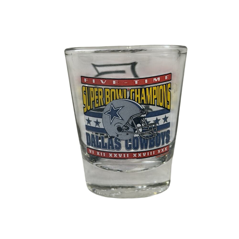 Dallas Cowboys 1995 NFL Hunter Five Time Super Bowl Champions Shot Glass